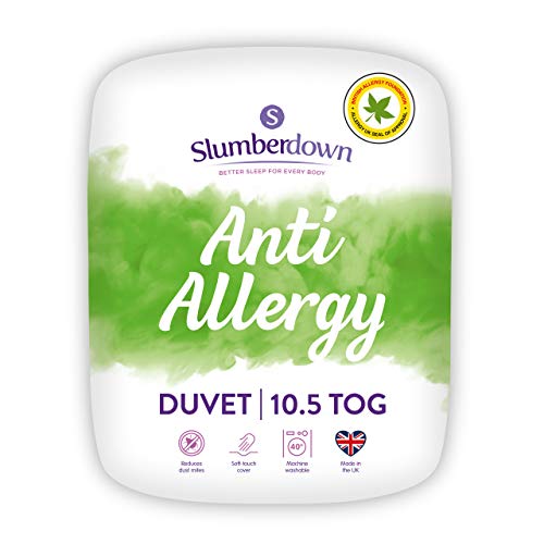SLUMBERDOWN Anti Allergy 10.5 TOG Duvet, Double, Baumwolle/Polyester, Blanco, Doble