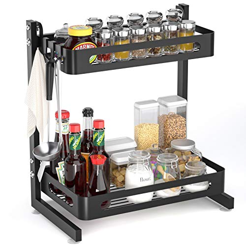 SOLEDI Especiero Cocina, Estante de Almacenamiento de Encimera de Cocina de Acero Inoxidable, Resistente y Duradero, Maximiza El Espacio de La Cocina, Fácil de Montar 2 Niveles SOLEDI Especiero Cocina, Estante de Almacenamiento de Encimera de Cocina de Acero Inoxidable, Resistente y Duradero, Maximiza El Espacio de La Cocina, Fácil de Montar 2 Niveles