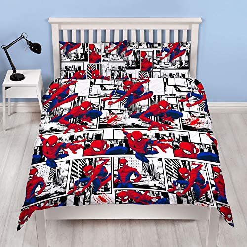 Spiderman Ultimate Metropolis - Funda de edredón para Cama Individual, Reversible, diseño de Dos Caras, Incluye Funda de Almohada a Juego, Edredón Doble Spiderman Ultimate Metropolis - Funda de edredón para Cama Individual, Reversible, diseño de Dos Caras, Incluye Funda de Almohada a Juego, Edredón Doble