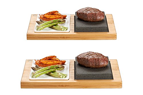 SteakStones Productos oficiales, ahorra 20 £ en dos juegos de The SteakStones Steak y Side Set, la mejor manera de disfrutar de filete en la piedra con la empresa líder mundial de cocina de piedra caliente