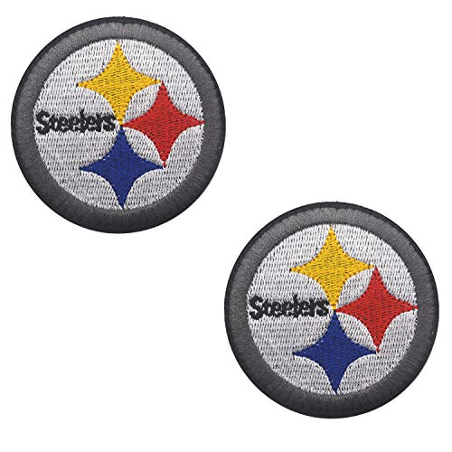 Steelers Parche bordado con apliques tácticos de moral militar, cierres de gancho y bucle, parches de respaldo, emblema de 6 cm, 2 unidades