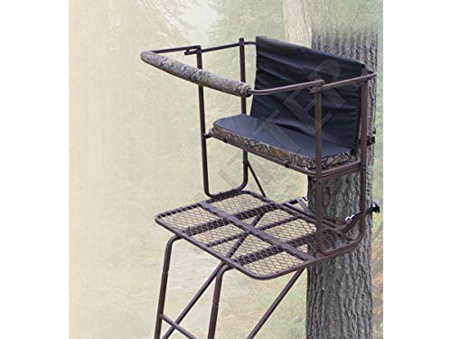 SUTTER Puesto de Caza de árbol transportable para 2 Hombres y Escalera de 5.0m / en Acero Resistente, Asiento y Respaldo tapizados