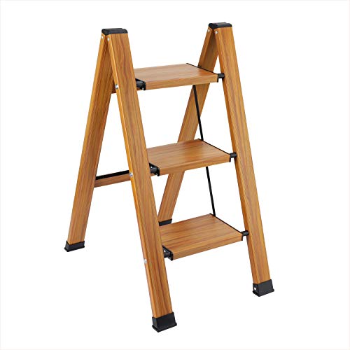 Synlyn taburete plegable escalera de 3 escalones escalón plegable escalones plegables de aluminio escalera de seguridad estable hasta 200 kg escalera doméstica para el Hogar, oficina Synlyn taburete plegable escalera de 3 escalones escalón plegable escalones plegables de aluminio escalera de seguridad estable hasta 200 kg escalera doméstica para el Hogar, oficina