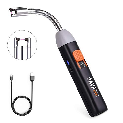 Tacklife Encendedor ELY01, Mechero de Arco Eléctrico Recargable con Batería de 2600mAh, Más de 1000 Veces de Uso tras Carga, Largo Cuello Rotatorio de 360º, Interruptor de Seguridad, sin Chispa y Olor Tacklife Encendedor ELY01, Mechero de Arco Eléctrico Recargable con Batería de 2600mAh, Más de 1000 Veces de Uso tras Carga, Largo Cuello Rotatorio de 360º, Interruptor de Seguridad, sin Chispa y Olor