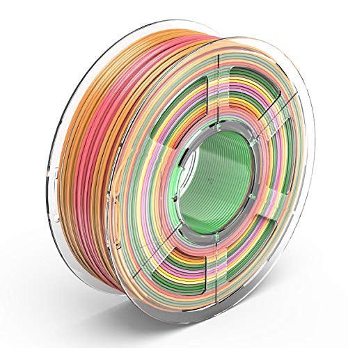 TECBEARS PLA Filamento de Impresión 3D, 1.75mm Arco Iris, Precisión Dimensional +/- 0.02 mm, 1kg Carrete, 1 Paquete