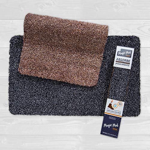 Tesar – Alfombra Magic Mat (45x75cm) Marrón,Entrada a casa, Pasillo, Lavadora, habitación, Absorbente para Exterior e Interior, Impermeable, Lavable, atrapa Toda la Suciedad, Tacto Muy Suave.