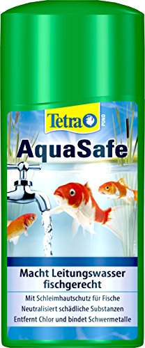 Tetra 734715 - Aquasafe estanque, purificadores de estanques calidad del pescado agua del estanque justo y muy bonito, cambios de filtro de la charca del jardín cambio de agua del estanque de limpieza, neutraliza las sustancias nocivas presentes en el pes