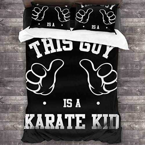 This Guy Is A Karate Kid - Juego de cama de 3 piezas con funda de edredón de 86 x 70 pulgadas, juego de ropa de cama de 3 piezas con 2 fundas de almohada