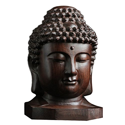 ULTNICE - Serenity Collection Busto religioso de madera de Sakiamuni Buda, estatua artística