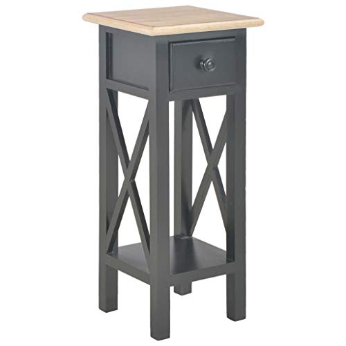 UnfadeMemory Mesa Auxiliar para Salon Entradita,Mesa para Teléfono o Planta,Decoración de Hogar,con 1 Cajón,MDF y Madera de Pino,27x27x65,5cm (Marrón y Negro) UnfadeMemory Mesa Auxiliar para Salon Entradita,Mesa para Teléfono o Planta,Decoración de Hogar,con 1 Cajón,MDF y Madera de Pino,27x27x65,5cm (Marrón y Negro)