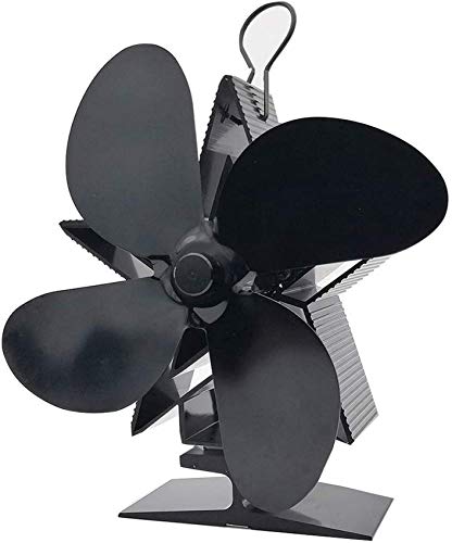Ventilador de estufa de calor Accesorios para chimenea Eco-ventiladores para estufas de leña Ventilador de chimenea silencioso para el hogar Distribución eficiente del calor Hoja de viento negra