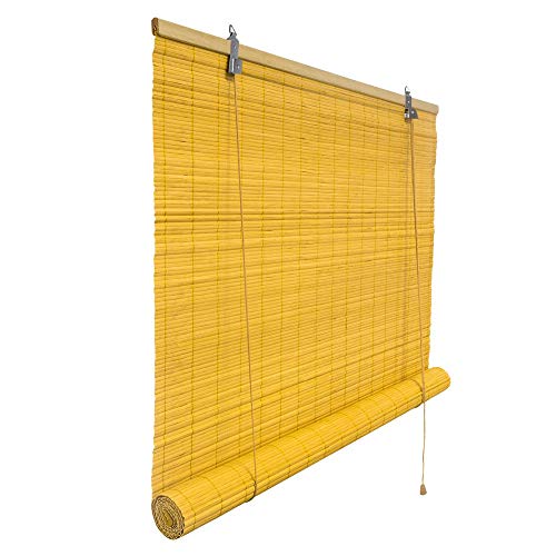 Victoria M. - Klemmfix Persiana Estor de bambú para Interiores 90 x 160 cm, Color bambú - Montaje sin perforación