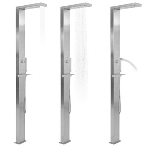 vidaXL Ducha para Jardín Patio Exterior Piscina Juego Completo para Ducharse de Acero Inoxidable con Diseño Curvado vidaXL Ducha para Jardín Patio Exterior Piscina Juego Completo para Ducharse de Acero Inoxidable con Diseño Curvado