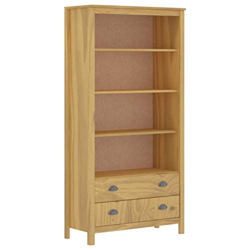 vidaXL Madera Maciza de Pino Estantería Estrecha Estante Libros Mueble Archivador Oficina Hogar Habitación Estable Duradera Marrón Miel 85x37x170,5cm