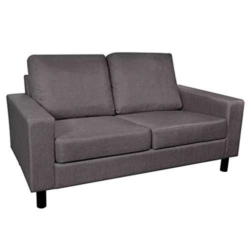 vidaXL Sofá de 2 Plazas Tapizado en Tela Gris Oscuro Sillón Dos Plazas Oficina vidaXL Sofá de 2 Plazas Tapizado en Tela Gris Oscuro Sillón Dos Plazas Oficina