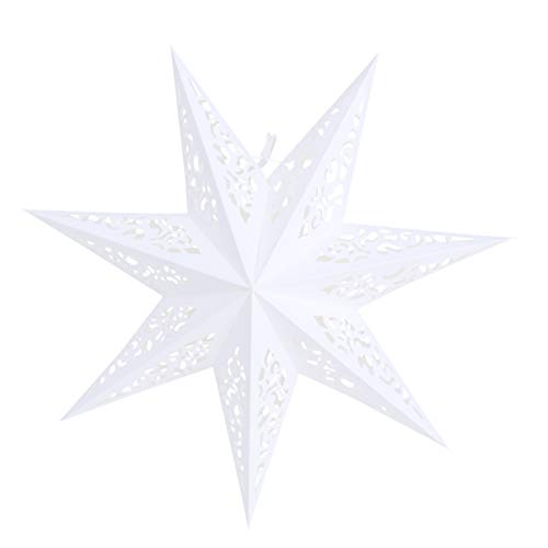 Vosarea papel de linterna de estrella 45 cm colgante festival de navidad boda fiesta de cumpleaños decoración del hogar ahueca hacia fuera los colgantes (blanco) Vosarea papel de linterna de estrella 45 cm colgante festival de navidad boda fiesta de cumpleaños decoración del hogar ahueca hacia fuera los colgantes (blanco)