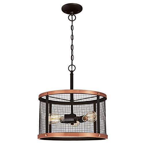 Westinghouse Lighting Three-Light Indoor Pendant Lámpara de Techo, Bronce Aceitado