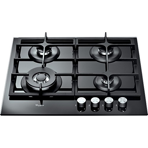 Whirlpool AKT 6455/NB hobs Negro Integrado Encimera de gas - Placa (Negro, Integrado, Encimera de gas, Vidrio, Giratorio, Parte superior delantera)