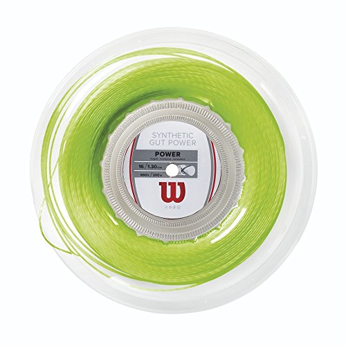 Wilson Synthetic Gut Power 16 LI Reel Bobina Cordaje de Tenis, Unisex Adulto, Verde (Green), Talla Única