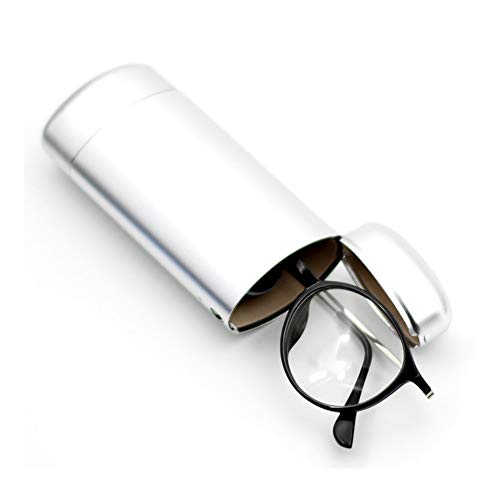 Xhtoe Caja de Almacenamiento de Gafas Fundas for Gafas Estuche de Cubierta Dura de Aluminio Compacto de protección Gafas Gafas de Sol Caso (Color : Silver, Size : 15X5.8CM)