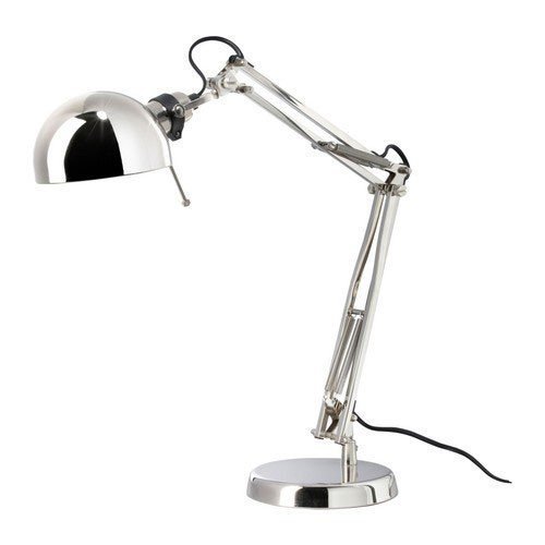 Xikea Forsa - Lámpara de mesa (2 unidades, con brazo y cabeza ajustables, altura de 50 cm, acero niquelado)