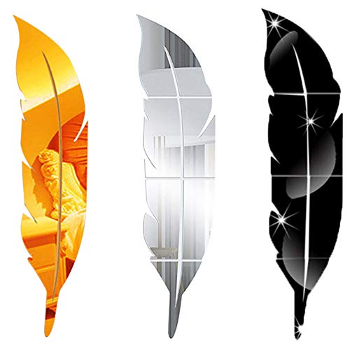 XXLYY 2 PCS desprendibles de la Pared de Espejo Arte 3D DIY Pluma Espejo Pegatinas de Pared Vinilo de la Etiqueta Room Decor Pluma Pegar Espejo Etiqueta de la Pared,C XXLYY 2 PCS desprendibles de la Pared de Espejo Arte 3D DIY Pluma Espejo Pegatinas de Pared Vinilo de la Etiqueta Room Decor Pluma Pegar Espejo Etiqueta de la Pared,C