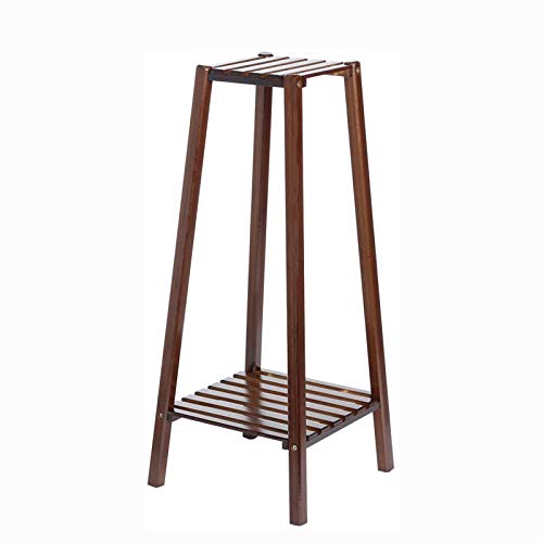 XYJNN Maceteros-macetas Balcon Maceta De Madera con Banco De Planta Alta Portátil De 2 Pisos, Adecuada para Oficina En Casa (Color : Brown, Size : 75cm)