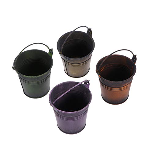 Yardwe 4 Piezas Macetas Colgantes para Planta Metal Maceta de Hierro Cubo Mini galvanizado Macetas con Mango Colgante Decoracion Jardin Maceta pequeña Yardwe 4 Piezas Macetas Colgantes para Planta Metal Maceta de Hierro Cubo Mini galvanizado Macetas con Mango Colgante Decoracion Jardin Maceta pequeña