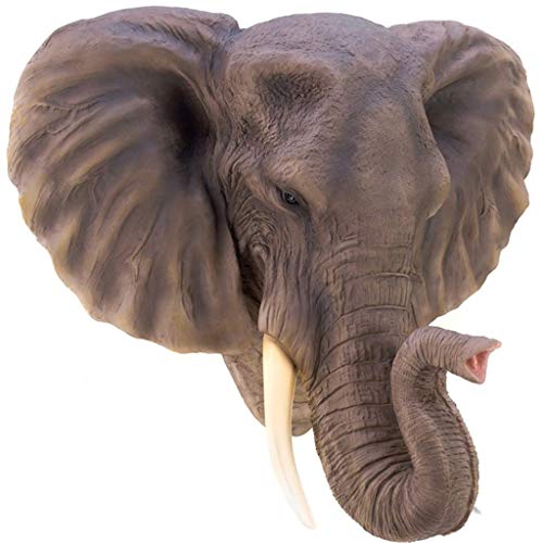 YUESFZ Esculturas de Pared Estatua De Cabeza De Animal De Simulación, Decoración De Pared De Cabeza De Elefante Africano, Colgante De La Estatua del Hogar, Creativos