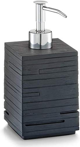 Zeller 18316 - Dispensador de jabón de polirresina (6,5 x 20 cm), color negro