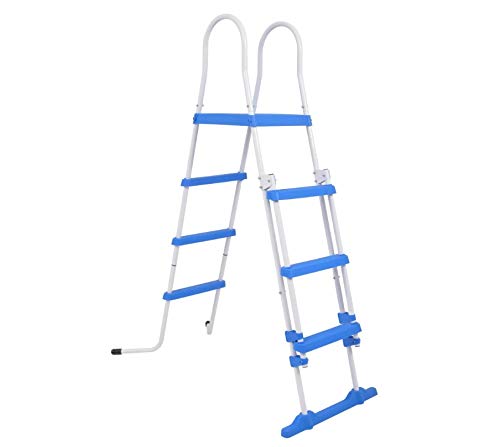 Zerone Escalera de Seguridad para Piscinas, Escaleras de Piscina Elevada 3 Peldaños 122 cm