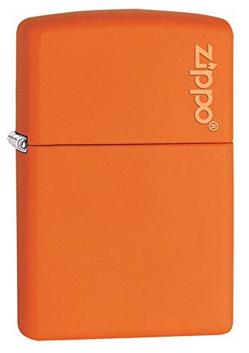 Zippo Matte Logo Lighter Orange - Pastilla de Encendido para Acampada, Color Orange Matte, Talla única