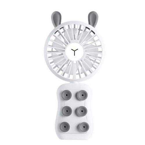 ZJYSM Pequeño Oso/Conejo Mini USB Fan por Soporte de teléfono con Modo de luz Coloreado Seis ventosas de Silicona Handheld Little Fan Cooler de Aire portátil para la Oficina en casa al Aire Libre Zj