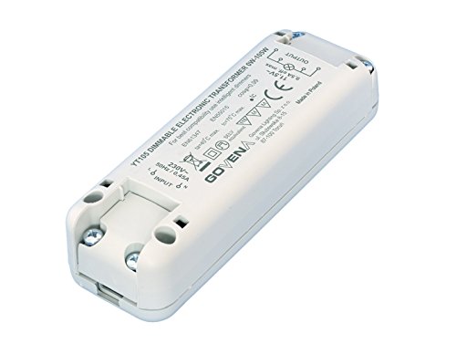 0W - 105W regulable transformador electrónico YT105, Dimmable Electronic Transformer for low voltage halogen (MR16, MR11, G4) and 12Vac LED lights;
