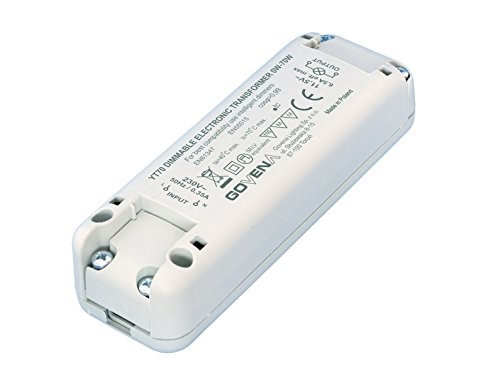 0W - 70W regulable transformador electrónico YT70, Dimmable Electronic Transformer for low voltage halogen (MR16, MR11, G4) and 12Vac LED lights;
