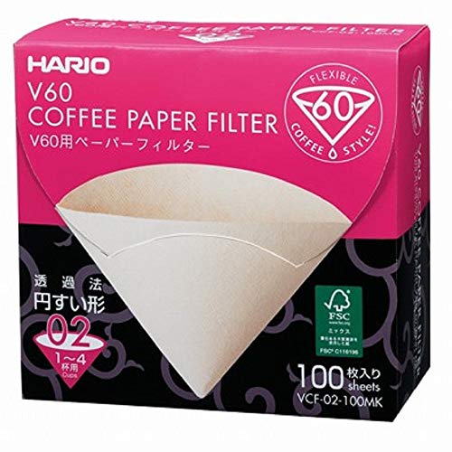 100 hojas en caja VCF-02-100 mK 1-4 tazas Hario V60 para el filtro de papel M (jap?n importaci?n)