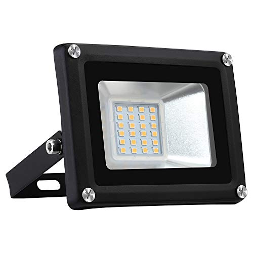 20W Foco LED Exterior, Papasbox 2000LM Impermeable IP65 Proyector Blanco cálido 3000K Foco LED, Lámparas Led de Seguridad, Igual a 100W Luz Halógena para Jardín, Garaje, Hotel, Patio, Pasillo