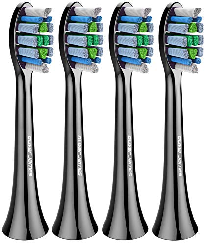 4 Cabezales de Recambio por Cepillo de dientes eléctrico sónico de Nueva Generación de Oliver James (Negro) 4 Cabezales de Recambio por Cepillo de dientes eléctrico sónico de Nueva Generación de Oliver James (Negro)