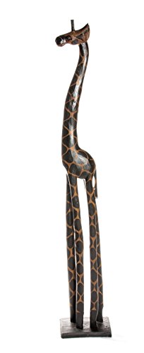 80cm Jirafa Giraffe Girafe Africa madera decoración + Pulsera amuleto de la suerte
