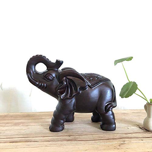 aasdf Estatuas de Animales de Elefante Feng Shui de ébano - Escultura de decoración del hogar de la Figura de la Suerte de la Riqueza (1 Paquete), 25 y Tiempos; 13 y Tiempos; 15 cm