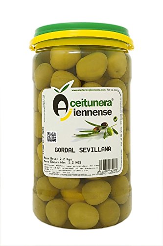 Aceituna Gordal Sevillana | Aceitunera Jiennense | Garrafa 2,2 kgs (Peso Neto )