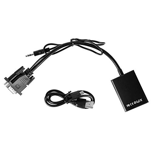Adaptador de captura de video Cable adaptador convertidor VGA a HDMI Digital HD 1080P Línea de audio y video Señal analógica Compatible con el formato de entrada de video VGA