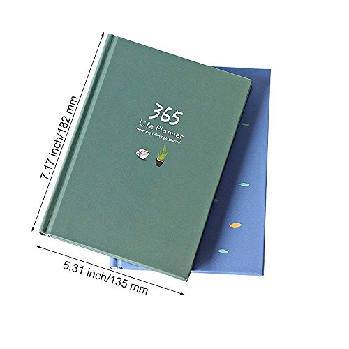 Agenda diaria 2019, A5, organizador personal para hábitos y metas, 114 hojas/228 páginas (verde claro)