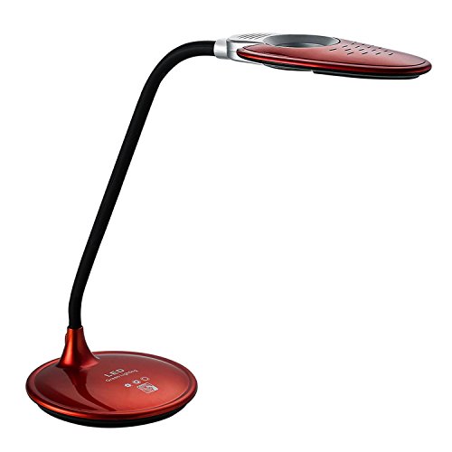 Aigostar 178635 - Lámpara de escritorio tipo flexo, LED de 5 W, última generación, color rojo [Clase de eficiencia energética A]