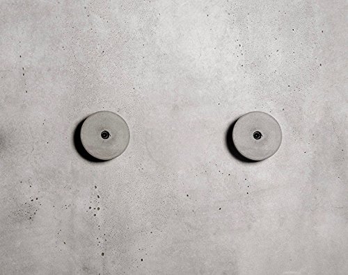 anaan Decimal Diseño Perchero Pared Hormigón Concreto Colgador Abrigos Redondo Gancho Pared Pasillo Moderno Decorativo nordico Estilo Industrial (Juego de 2 Gris S)