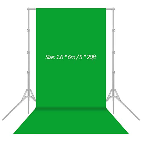 Andoer Croma Verde, Fondo de Estudio fotografía 1.6x6M, Telón de Fondo Pantalla de Fondo Color sólido para Fotografía, Vídeo y Televisión
