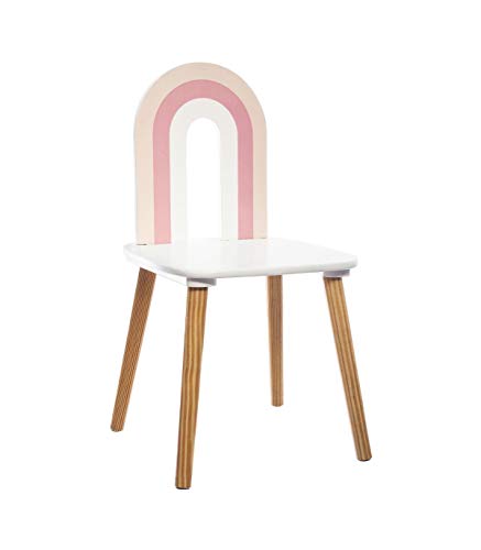 Atmosphera - Silla de madera para habitación infantil (60 cm), diseño de arco, color rosa
