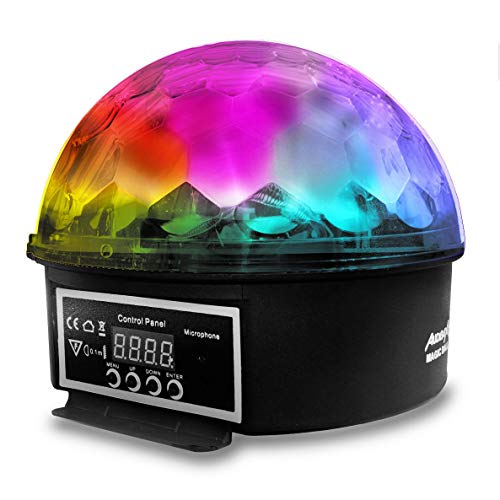 Audibax, Magic Ball Mini Star, Foco LED Alto Brillo, 6x 3W RGBAW, Luces de Discoteca para Casa, para Locales Nocturnos Pequeños, Control por DMX, Parpadea al Ritmo de la Música