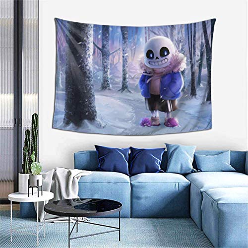 baowen Undertale Sans Tapestry Wall Hanging Christmas Decorations Dorm Home Room Décor Beach Coverlet Curtains(60 x 40 Inches)