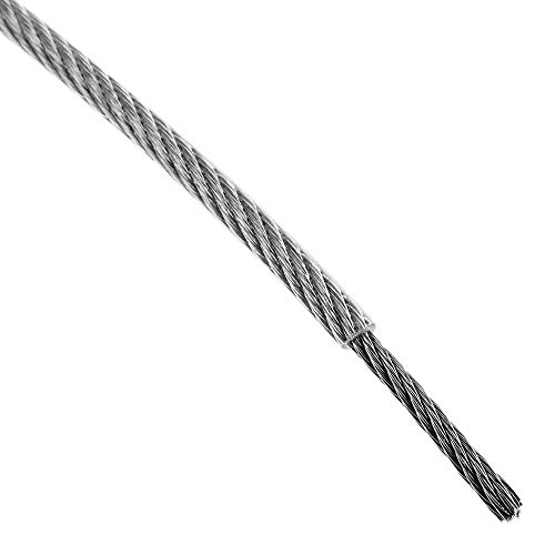 BeMatik - Cable de Acero Inoxidable de 2,0 mm. Bobina de 10 m. Recubierto de plástico Transparente